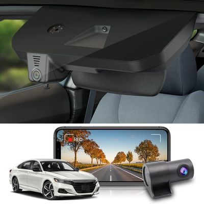 Fitcamx Front 4K+Rear 1080P Dash Cam Adapts for Honda Accord 2018-2022 (Model B/with Broader Cover), OEM Look, 2 Way HD Video, WiFi & APP, Loop Recording, Collision Detection, Easy to Set, 128GB Card