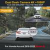 Fitcamx Front 4K+Rear 1080P Dash Cam Adapts for Honda Accord 2018-2022 (Model B/with Broader Cover), OEM Look, 2 Way HD Video, WiFi & APP, Loop Recording, Collision Detection, Easy to Set, 128GB Card view 2