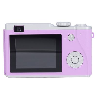 48MP Digital Camera, 1080P Selfie Camera 16x Zoom, Compact Portable Camera with 2.4 Inch Screen, Prevent Shaking, for Travel, Stylish Design with Retro Feel (Purple)