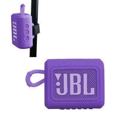 Hermitshell Silicone Carrying Case Replacement for JBL Go 3 / JBL Go 4 Portable Bluetooth Speaker (Lavender, Silicone Case)