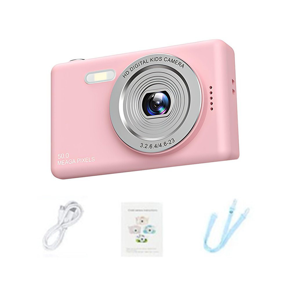 4K Vlogging Camera - 48MP, 2.4in LCD, 8X Zoom, Flash Modes (Pink)