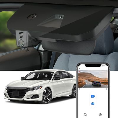 Fitcamx 4K Dash Cam Suitable for Honda Accord 2018-2022 Hybrid (Model B, Broader Cover), OEM Factory Look, UHD 2160P Video, Built-in WiFi & APP, Loop Recording, G-Sensor, Plug & Play, 64GB Card