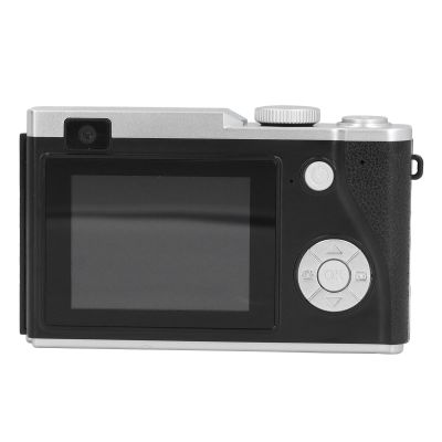 48MP Digital Camera, 1080P Selfie Camera 16x Zoom, Compact Portable Camera with 2.4 Inch Screen, Prevent Shaking, for Travel, Stylish Design with Retro Feel (Black)