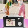 48MP Digital Camera, 1080P Selfie Camera 16x Zoom, Compact Portable Camera with 2.4 Inch Screen, Prevent Shaking, for Travel, Stylish Design with Retro Feel (Black) view 2
