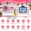 Instant Print Camera for Kids Toddler Camera Print for Girls Boys Age 3-12 2.4 Inch Screen 1080P Selfie Toddler Cameras for Children Birthday Gifts with 3 Rolls Print Paper & 32G Card(Pink) view 2
