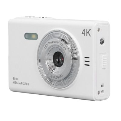Zopsc Digital Camera, 50MP Front and Rear Dual Camera HD Video Camera, 2.88in TFT Screen Anti Shake Smart Compact Camera for Wedding Party White.