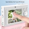 Zopsc Digital Camera, 50MP Front and Rear Dual Camera HD Video Camera, 2.88in TFT Screen Anti Shake Smart Compact Camera for Wedding Party White. view 2