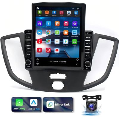 9.7" Android 13 Car Stereo w/Carplay Android Auto for Ford Transit Connect 2014 2015 2016 2017 2018 2019 IPS Car Audio Receiver w/WiFi GPS Bluetooth AHD Camera Mic,SWC/AV in/FM Radio Receiver-2+32G