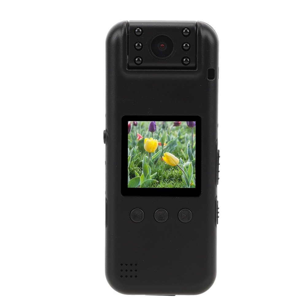 VBESTLIFE Body Worn Camera, 2K 4MP HD Camera with 180 Rotatable Lens, 6 Night Vision Lights, Motion Detection, 1/4 Inch Thread, for Police Law Enforcement