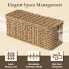 BROWNLILY Cable Management Box, Rattan Style Cord Organizer for Desk Cord Hider Outlet Covers Baby Proofing for Power Strip TV PC Router Charger Under Desk Storage - Natural Small view 3