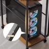 Computer Stand Pc Stand 2-Tier Desktop PC Tower Stand with Storage, Mobile PC Case Stand, Sturdy Steel Frame, Rolling CPU Stand Holder with Locking Computer Tower Stand Printer Stand(B) view 3