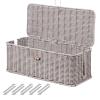 BROWNLILY Cable Management Box, Rattan Style Cord Organizer for Desk Cord Hider Outlet Covers Baby Proofing for Power Strip TV PC Router Charger Under Desk Storage with Lockable Lid and Cable Ties view 1