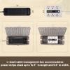 BROWNLILY Cable Management Box, Rattan Style Cord Organizer for Desk Cord Hider Outlet Covers Baby Proofing for Power Strip TV PC Router Charger Under Desk Storage with Lockable Lid and Cable Ties view 4