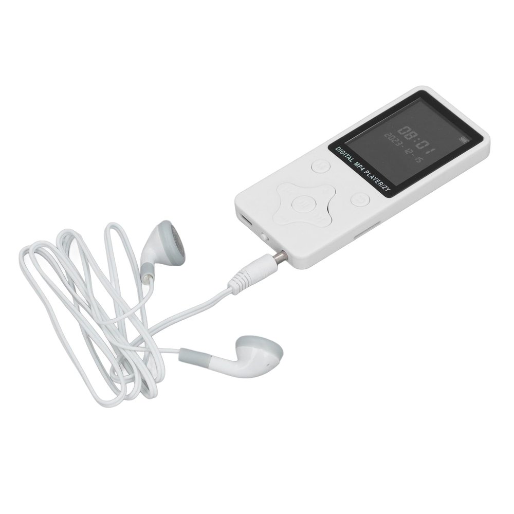 MP3 MP4 Player, 1.8 Inch LCD Screen Portable HiFi Digital Music Player Support Movie,Recorder, Ebook, 180mAh BT Music Player with Headphone (White)