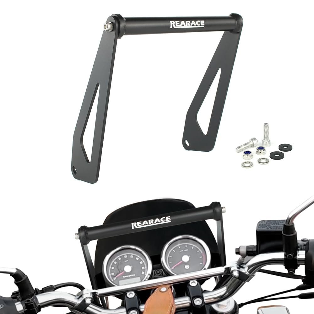 REARACE GPS Navigation Phone Holder Bracket Fit for Royal Enfield Interceptor 650 2018-2024, Meteor 350 Supernova 2023-2024 Motorcycle GPS Navigation Mount Bracket Holder