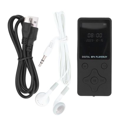 64GB MP3 MP4 Player, HiFi Lossless Sound BT Music Player with Earphones, 1.8 Inch LCD Screen MP3 Music Player, Recording, FM Radio, Video, E Book, Pedometer (Black)