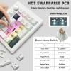 FKZ GMK26 Mechanical Numpad,Gasket VIA Macro Numeric Keypad Hot Swap Wireless 2.4G/BT5.0/Wired USB-C RGB Backlit 26 Keys Mini Protable Number Keyboard Programmable for Win/Mac/Gaming (White) view 4