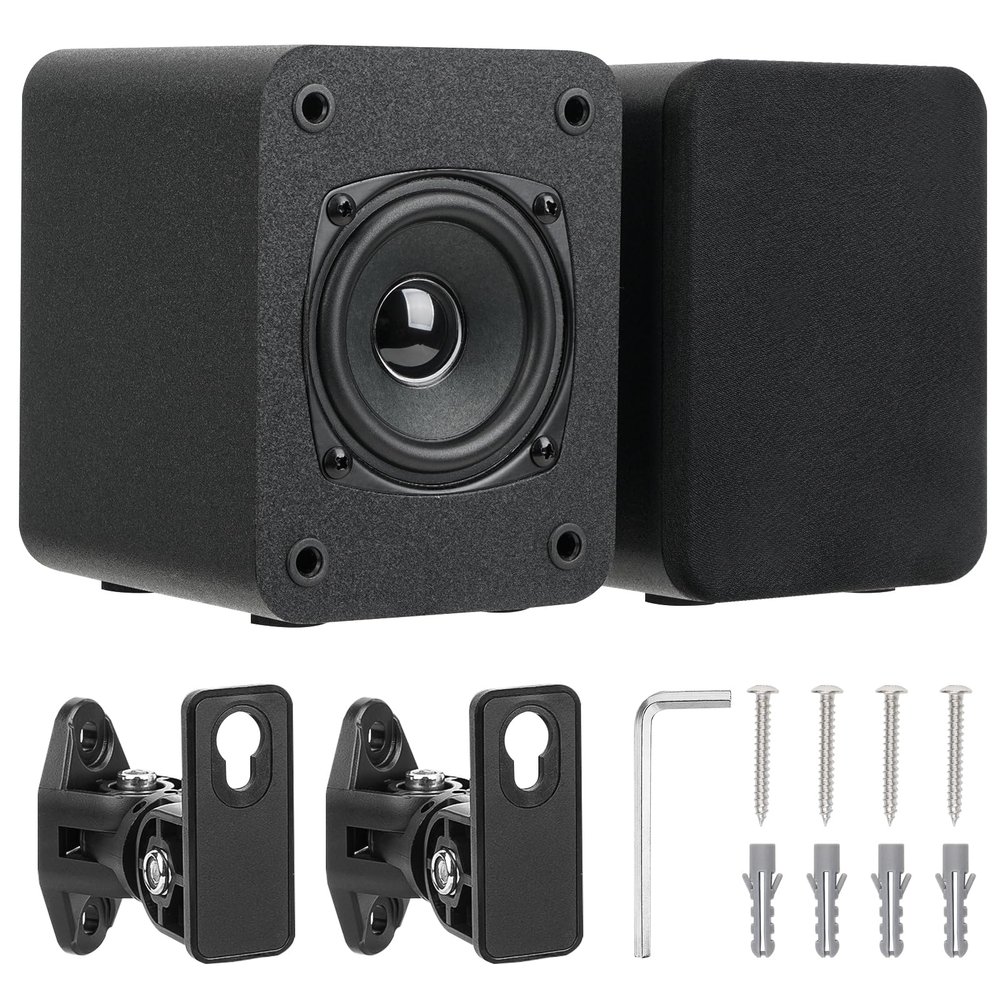 Saiyin Wall Mount Passive Speakers, 3 inch Full Range Speaker, Indoor Rear Surround Sound Speakers, Passive Bookshelf Speakers for Home Theater, Receiver or Amplifier Required