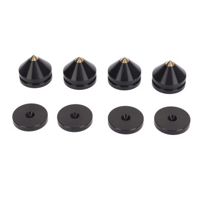 4PCS Speaker Isolation Feet Pad, Shock Absorption Amplifier Spike Isolation Feet Mat for Turntable Subwoofer Speaker Amps (Black)