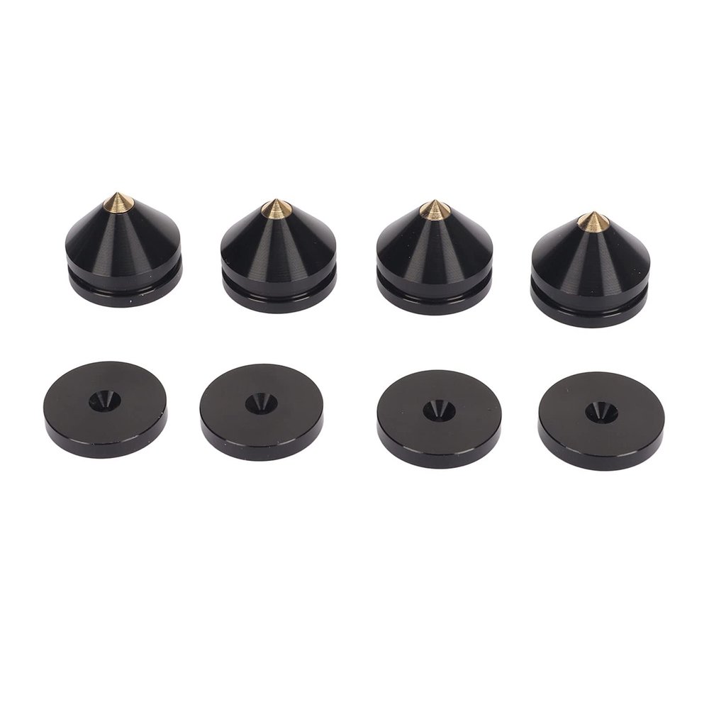 4PCS Speaker Isolation Feet Pad, Shock Absorption Amplifier Spike Isolation Feet Mat for Turntable Subwoofer Speaker Amps (Black)