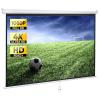 60" 16:9/4:3 HD Manual Projector Screen with Auto Lock Anti-Crease Projection Screen Pull Down, Retractable Indoor Outdoor Moive Projector Screen White, Wall/Ceiling Mount(16:9) view 1