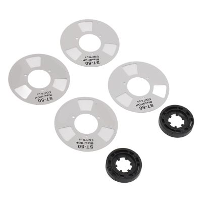 DIY Reel to Reel Cassette Retro Blank Metal Reel Cassette Tape with 4 Reels 2 Wheel for Music Recording for Speaker (Silver)