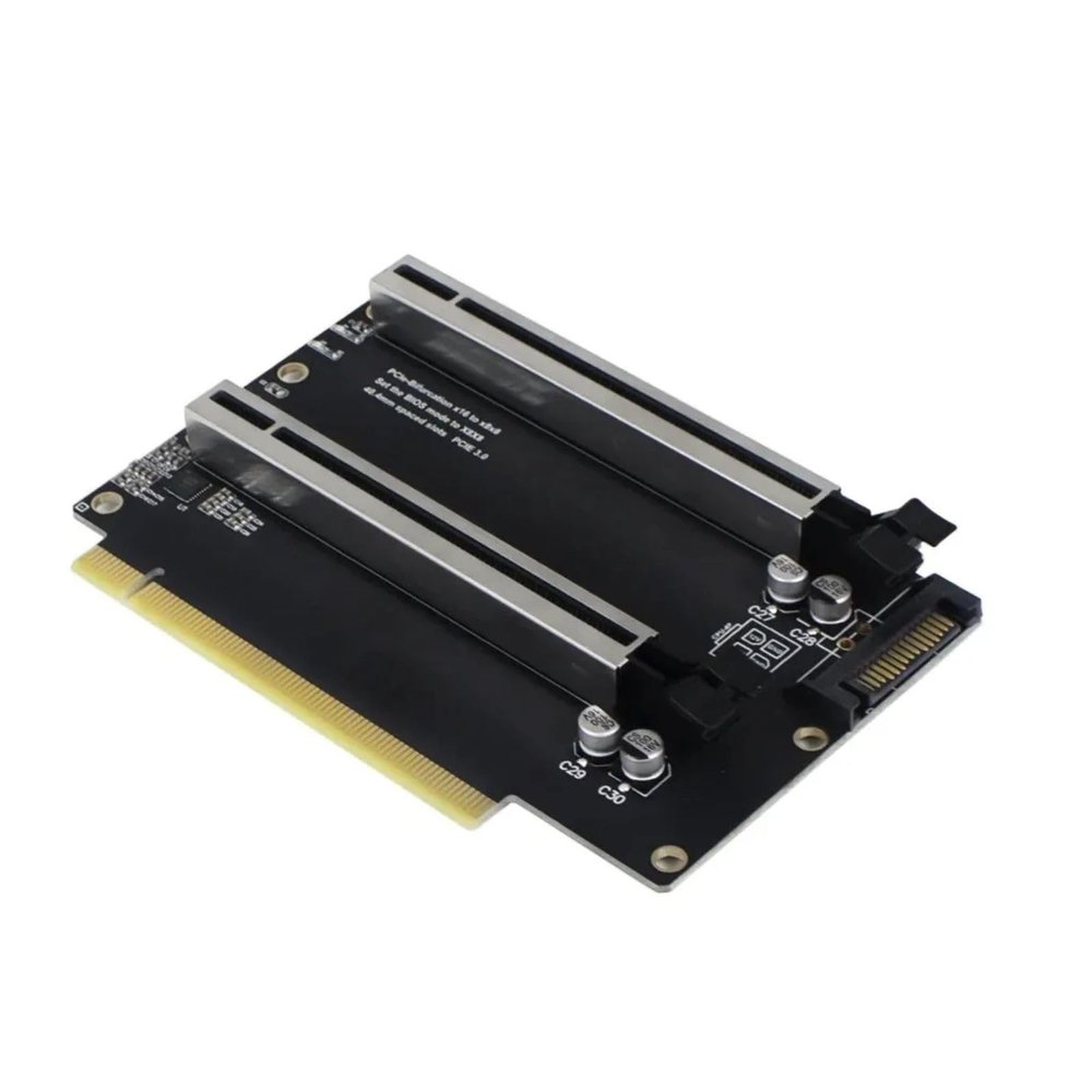 Split Card, PCIe3.0 x16 1 to 2 Expansion Card Gen3 Split Card Bifurcation x16 to x8x8 40.4mm