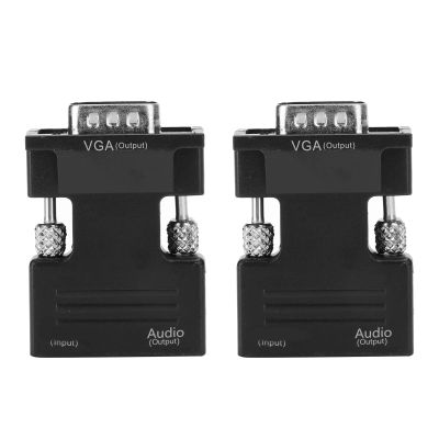 2pcs 1080P to VGA Converter with Adapter Computer Cable Adapters Video Converter for Display Computer Accessory for Full HD Streaming Compatible with Stick