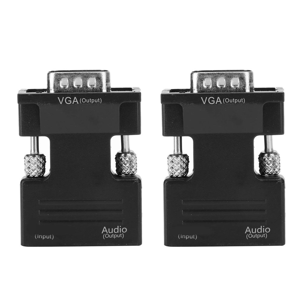2pcs 1080P to VGA Converter with Adapter Computer Cable Adapters Video Converter for Display Computer Accessory for Full HD Streaming Compatible with Stick