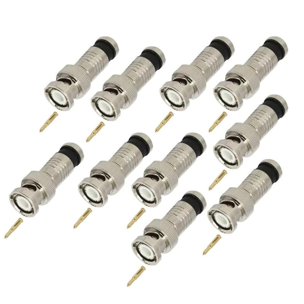 10X RG6 BNC Male Compression Snap Seal Plug Connector Sky Satellite Virgin Cable