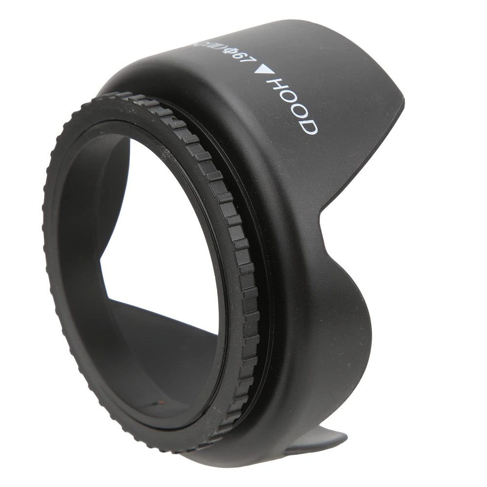 67mm Lens Hood Set with Rubber Lens Hood Hood Lens and Cloth 4 in 1 Camera Lens Hood Kit for Compatible with and Other Lenses (67mm)