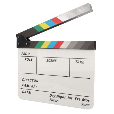 Acrylic Film Director Board with Pen and Eraser Portable Movie Clapboard for TV Series Crisp Sound Colorful Design Ential Film Accessory