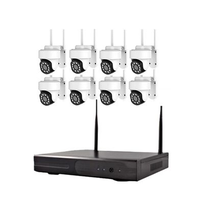 ELLOIN 8 Channels Wireless WiFi Home Surveillance Camera Kit with Two Way Audio, 3MP Weatherproof Security PTZ Camera System with Smart Color Night Vision, Motion Detection