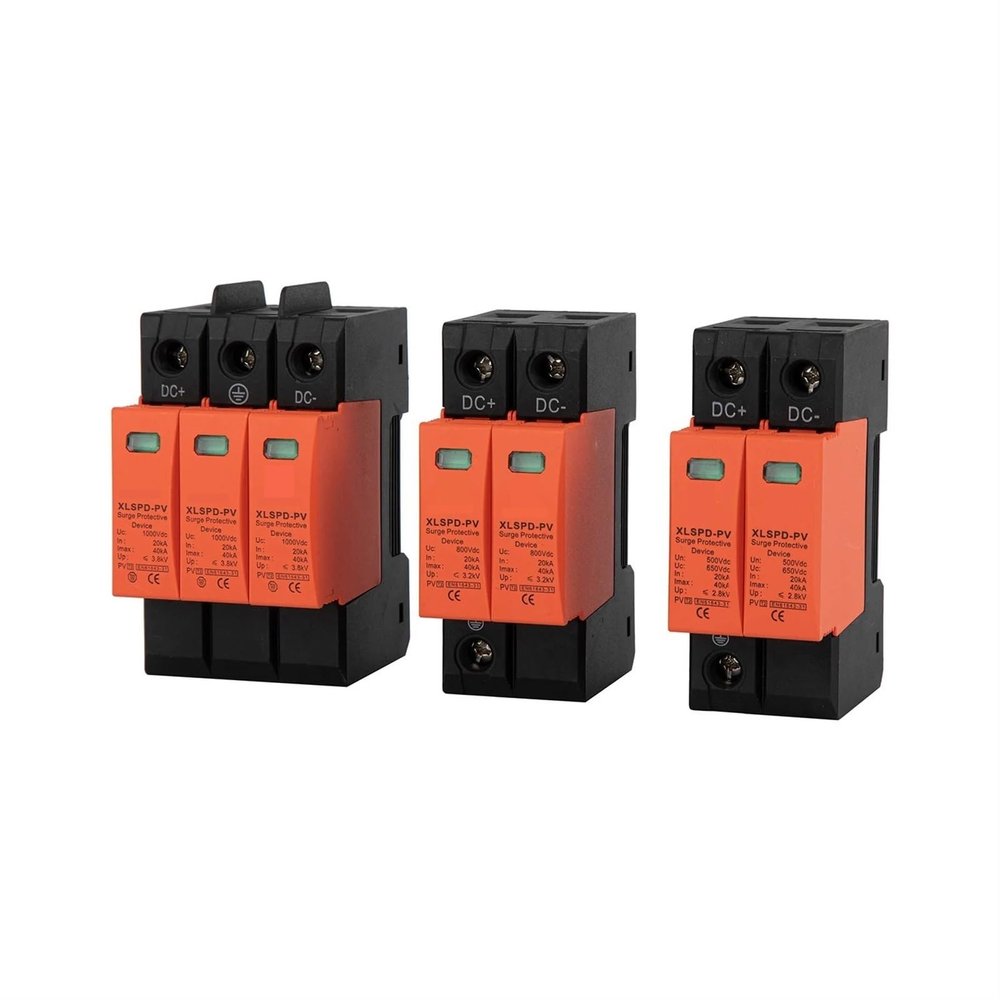 2P DC 500V 800V 1000V 3P 1000V 1500V SPD 20-40kA Solar PV DPS Surge Suppressors/DC Surge Protector 1Pcs(2P 500V)