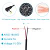 EAHOSUCC 0.3M/1FT Short 18AWG 90 Degree DC Power Pigtail,1PCS 7A 5.5mm x 2.5mm Right Angle DC Power Cable Male Plug Pigtail for CCTV Camera,Surveillance view 2