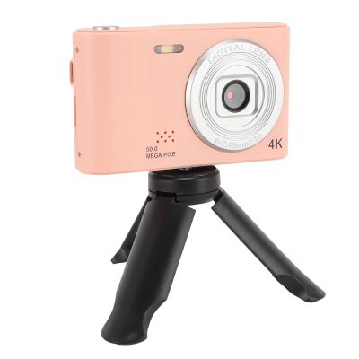 Digital Camera FHD 50MP Vlogging Camera with Autofocus Dual Camera 16X Digital Zoom, Portable Compact Travel Camera with 2.4in Screen (Pink)