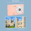 Digital Camera FHD 50MP Vlogging Camera with Autofocus Dual Camera 16X Digital Zoom, Portable Compact Travel Camera with 2.4in Screen (Pink) view 3
