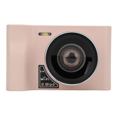 2.5 Digital Camera for Photography, Autofocus Vlogging Camera for with Selfie Lens, Compact Travel Video Camera with Flash, 16X Zoom, Anti Shake (Pink)