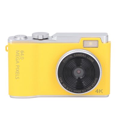 GOWENIC Digital Camera, 48MP 1080P HD Vlogging Camera with Front/Rear Dual Lens for Photography, Digital Point and Shoot Camera with 2.4 Screen, Auto Focus, 16X Digital Zoom (Yellow)