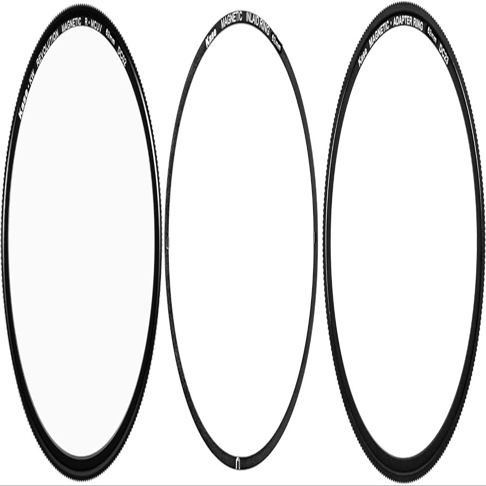 Kase Revolution Magnetic Shockproof R-MCUV Filter Anti-Ghosting Anti-Flare Low Reflection Optical Glass Incl 2 Adapters Conventional & Inlaid (62mm)