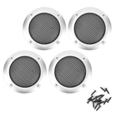 2 Inch Speaker Grille Covers Protective Decorative Iron Mesh for Car Home Audio Durable Perforated Design Preserves Sound Quality Resists Deformation Silver Color 6 9 4pcs Pack