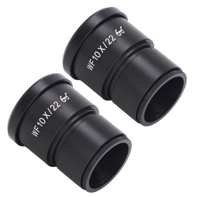 2Pcs Microscope Eyepiece Aluminum Alloy 10X Biological Eyepiece 30mm Mounting Size Microscopes Lens Adapters