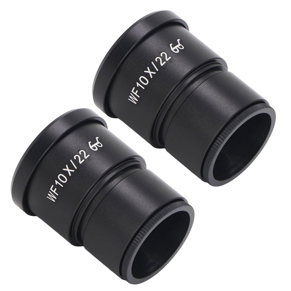 2Pcs Microscope Eyepiece Aluminum Alloy 10X Biological Eyepiece 30mm Mounting Size Microscopes Lens Adapters