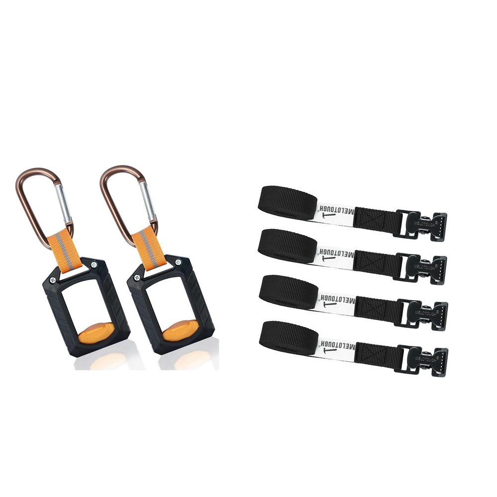 4PCS 1"2FT Lashing Strap+2PCS Zip Tie Holder