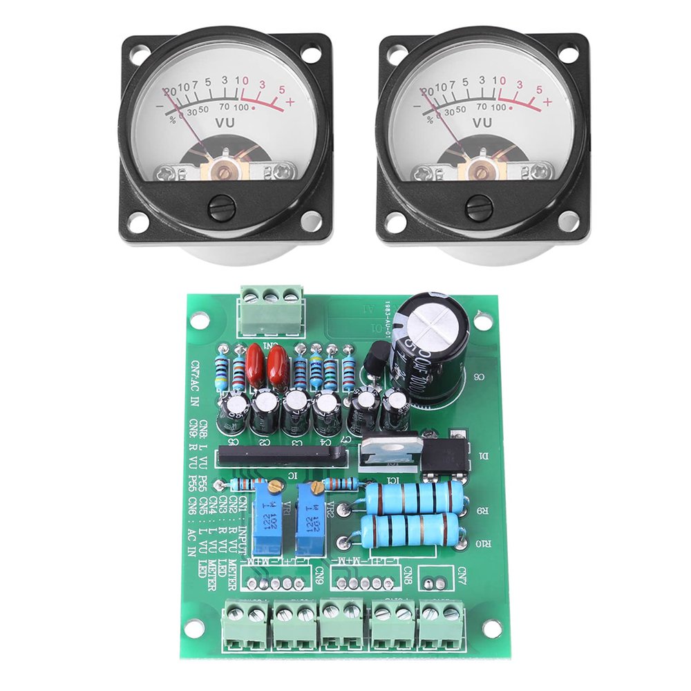 2 X VU Meter, Warm Backlight, Recording + Audio Level Amplifier with Driver Board