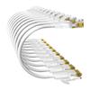 10Gsupxsel Cat6a Patch Cables 0.5ft (10 Pack) Slim, Cat6 Ethernet Patch Cable Pure Copper, Flexible Cat 6 Patch Cable 550MHZ 10G, Space-Saving Cat 6A Network Cables for Patch Panel, White view 1