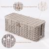 BROWNLILY Cable Management Box, Rattan Style Cord Organizer for Desk Cord Hider Outlet Covers Baby Proofing for Power Strip TV PC Router Charger Under Desk Storage with Lockable Lid and Cable Ties view 2