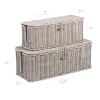 BROWNLILY Cable Management Box, Rattan Style Cord Organizer for Desk Cord Hider Outlet Covers Baby Proofing for Power Strip TV PC Router Charger Under Desk Storage with Lockable Lid and Cable Ties view 3