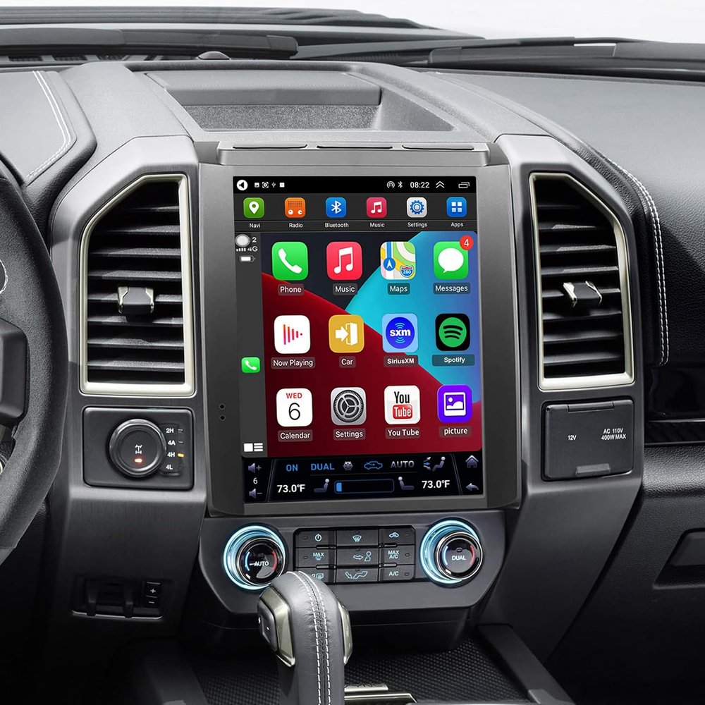 4G+64G Car Radio for Ford F150 2015-2020 with Wireless Carplay Android Auto 12.1inch Touch Screen Android 12 Stereo Navigation Steering Wheel Controls