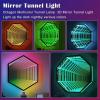 Tunnel Light 3D Mirror Light,Infinity Mirror Tunnel Lamp,Smart Wall-Mounted Mirror Atmosphere Light with Remote Control APP Control Suitable for Home Bedroom Living Room Party Bar,70cm/27.6in view 4